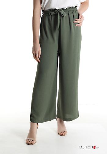  Pantalone con elastico con fusciacca  Verde militare