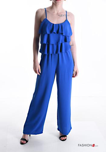  Jumpsuit senza maniche con balze  Blu elettrico