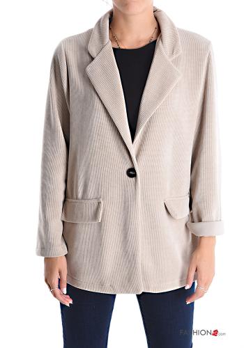  Blazer con botones  Beige