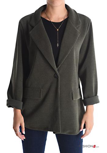 Blazer con botones  Verde oliva oscuro