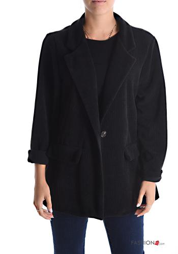  Blazer con botones  Negro