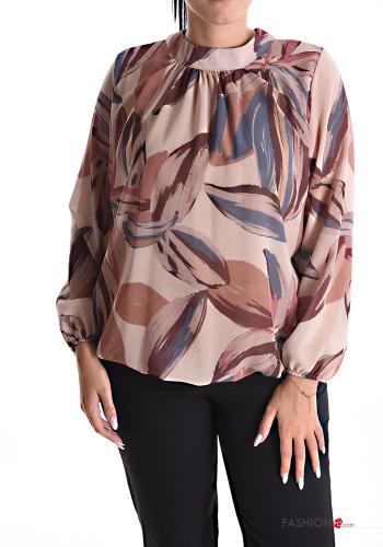  Floral Blouse  Beige