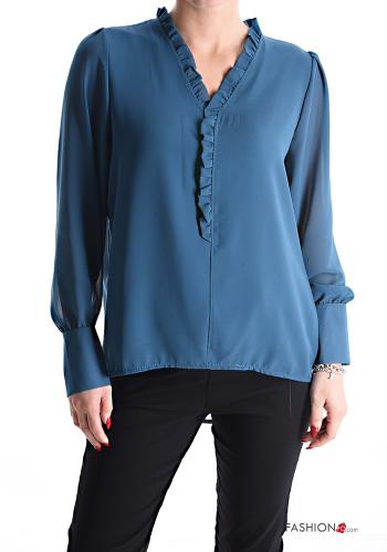  Blouse with v-neck Teal