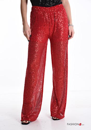  wide leg Trousers with sequins with elastic