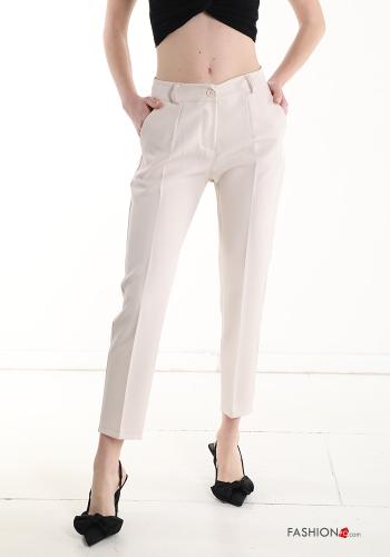  Trousers with pockets Linen