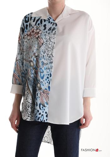  Camicia Fantasia stampata  Bianco