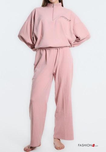  Lettering print Pyjama set with zip