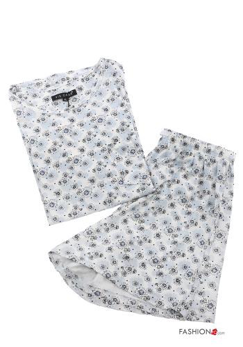  Pijama completo de Algodón Estampado Floral 