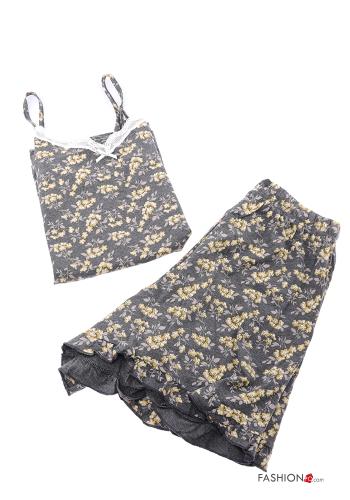  Pijama em Algodão Floral 