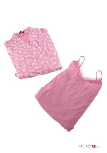  Pijama em Algodão Floral 