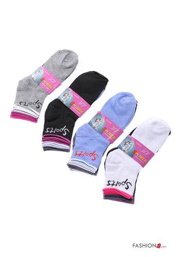  Lettering print Cotton Ankle socks 