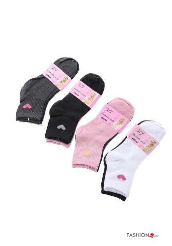  Calcetines cortos de Algodón estampado de corazón 