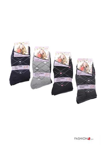  Geometric pattern Cotton Stockings 