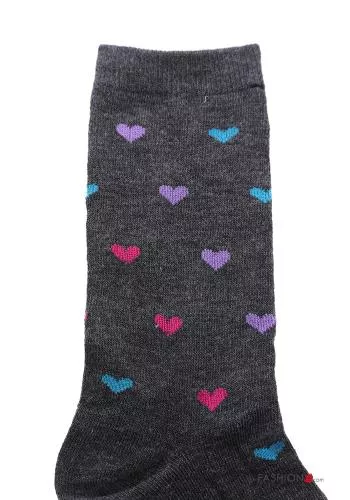  heart motif Cotton Stockings 