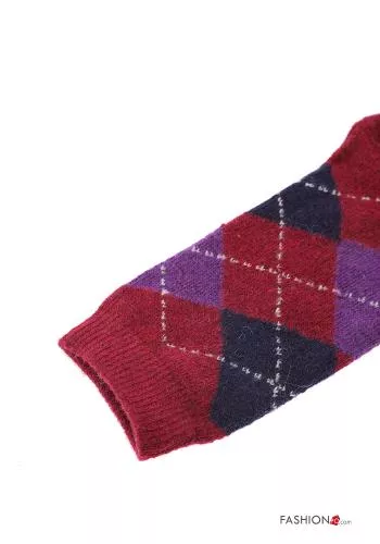  Chaussettes longues en Coton à Imprimé Géométrique 
