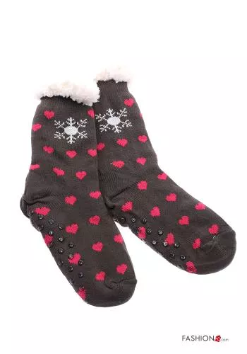  heart motif Thermal socks 