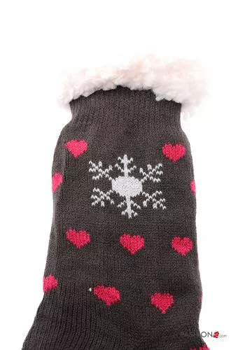  heart motif Thermal socks 
