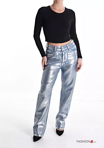  Jeans in Cotone metallizzato con tasche 