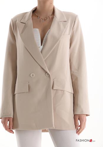  double-breasted Blazer with buttons Beige