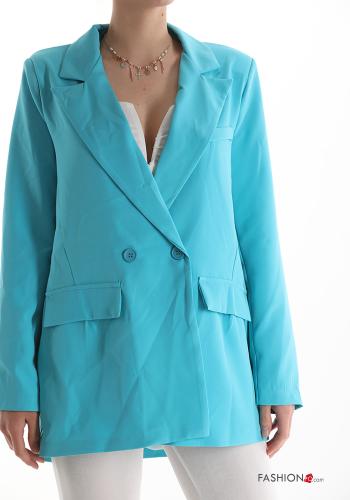  double-breasted Blazer with buttons Turquoise