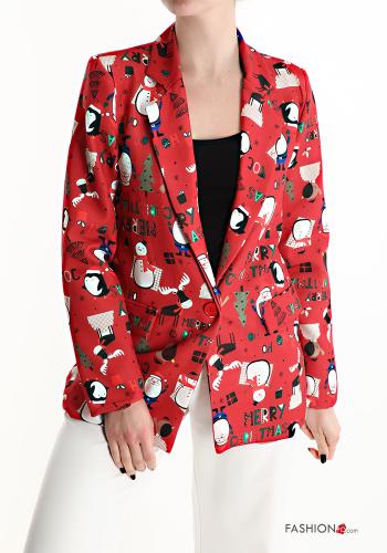  Christmas Blazer with buttons Fire red
