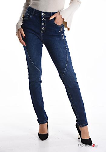  skinny Jeans aus Baumwolle mit Knöpfen mit Taschen