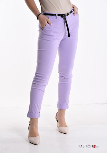  Trousers with belt with pockets