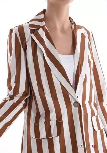  Striped Cotton Blazer with buttons