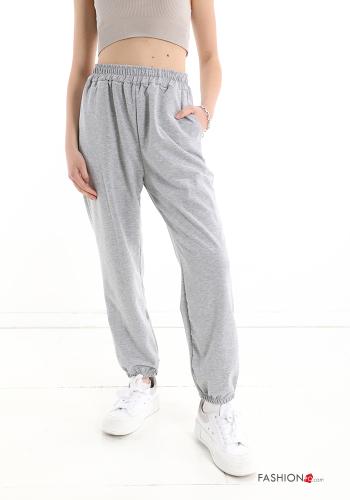  Cotton Joggers with pockets Grey 10%