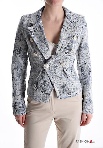  Blazer in Cotone doppio petto Fantasia matelassé 