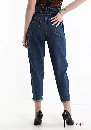  Jeans en Coton avec des boutons avec poches 