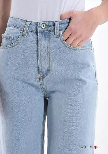  Jeans en Coton évasé avec poches 