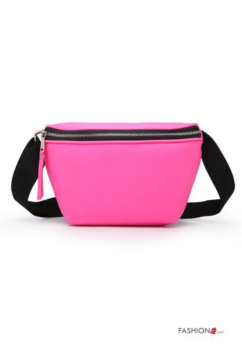  faux leather multipurpose Pouch bag with zip Pink
