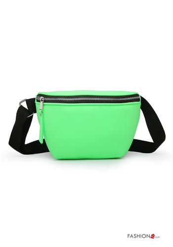  faux leather multipurpose Pouch bag with zip Green