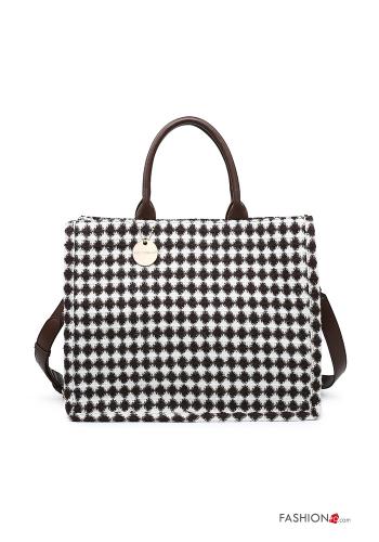  Vichy Handbag with zip with shoulder strap Brown