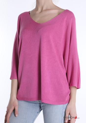  v-neck Sweater  Raspberry