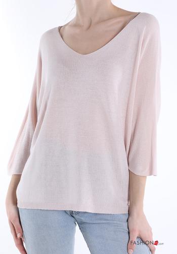  v-neck Sweater  Pink
