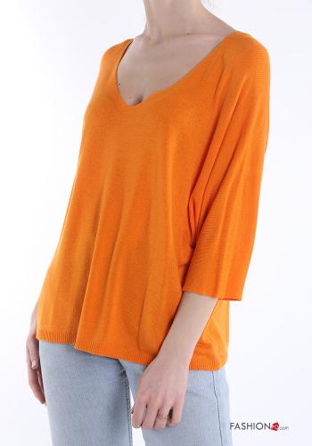  v-neck Sweater  Orange