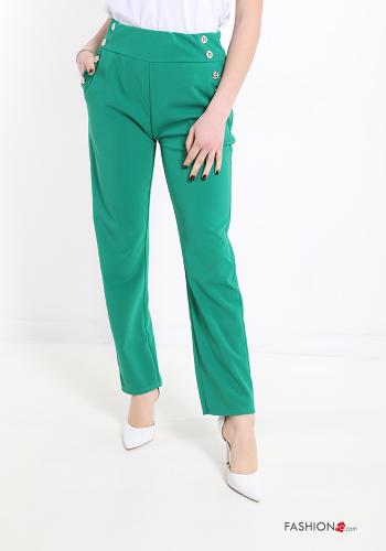  Pantalone con bottoni  Verde