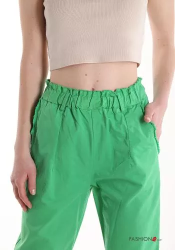  Cotton Trousers with pockets with elastic