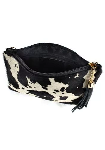  Animal print Fur Bag with zip with shoulder strap