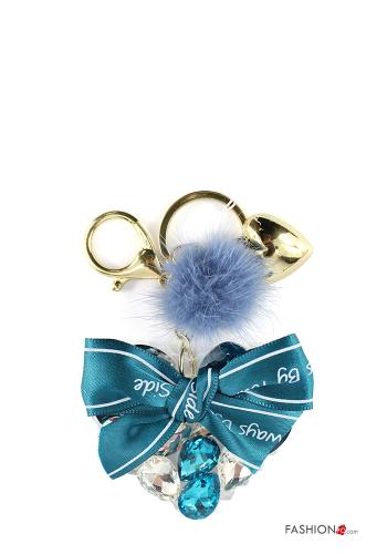  Keyring with bow with rhinestones