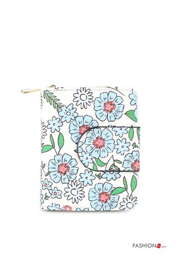  Floral Wallet with buttons with zip