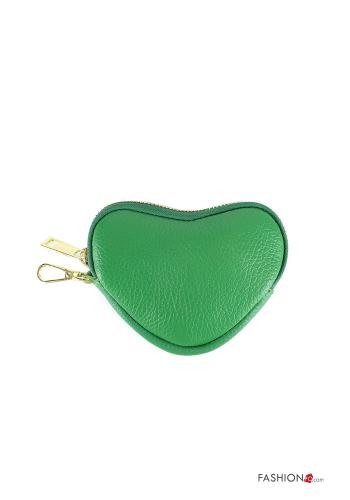  Genuine Leather Coin Purse with zip with keyring