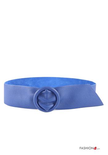  Cinturón de Cuero Genuino ajustable  Azul eléctrico