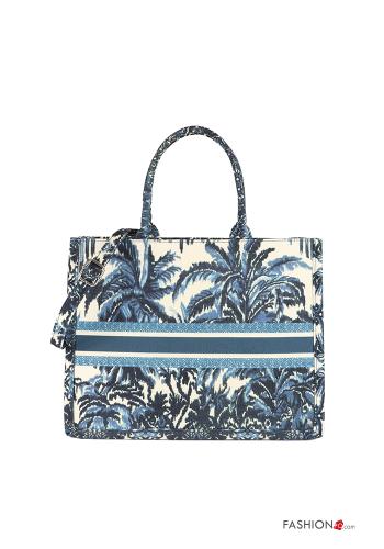 Floral Bag with zip Blue