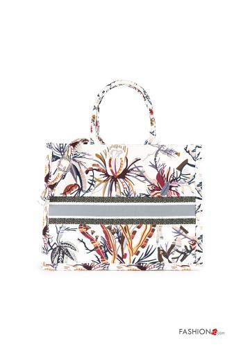  Floral Bag with zip Grey