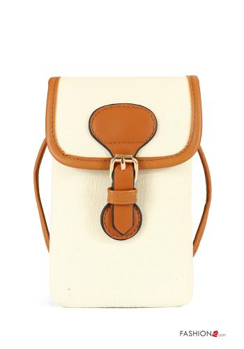  faux leather Phone strap with shoulder strap Light brown