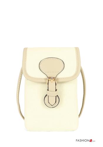  faux leather Phone strap with shoulder strap Beige