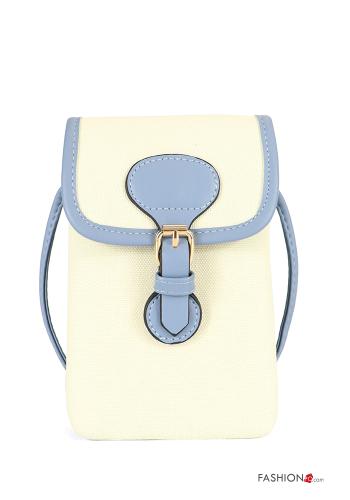 faux leather Phone strap with shoulder strap Light -blue